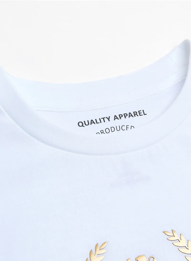 GIORDANO  Women’s Regular Fit Cotton Crew Neck Printed Tee for Women | Best Price UAE